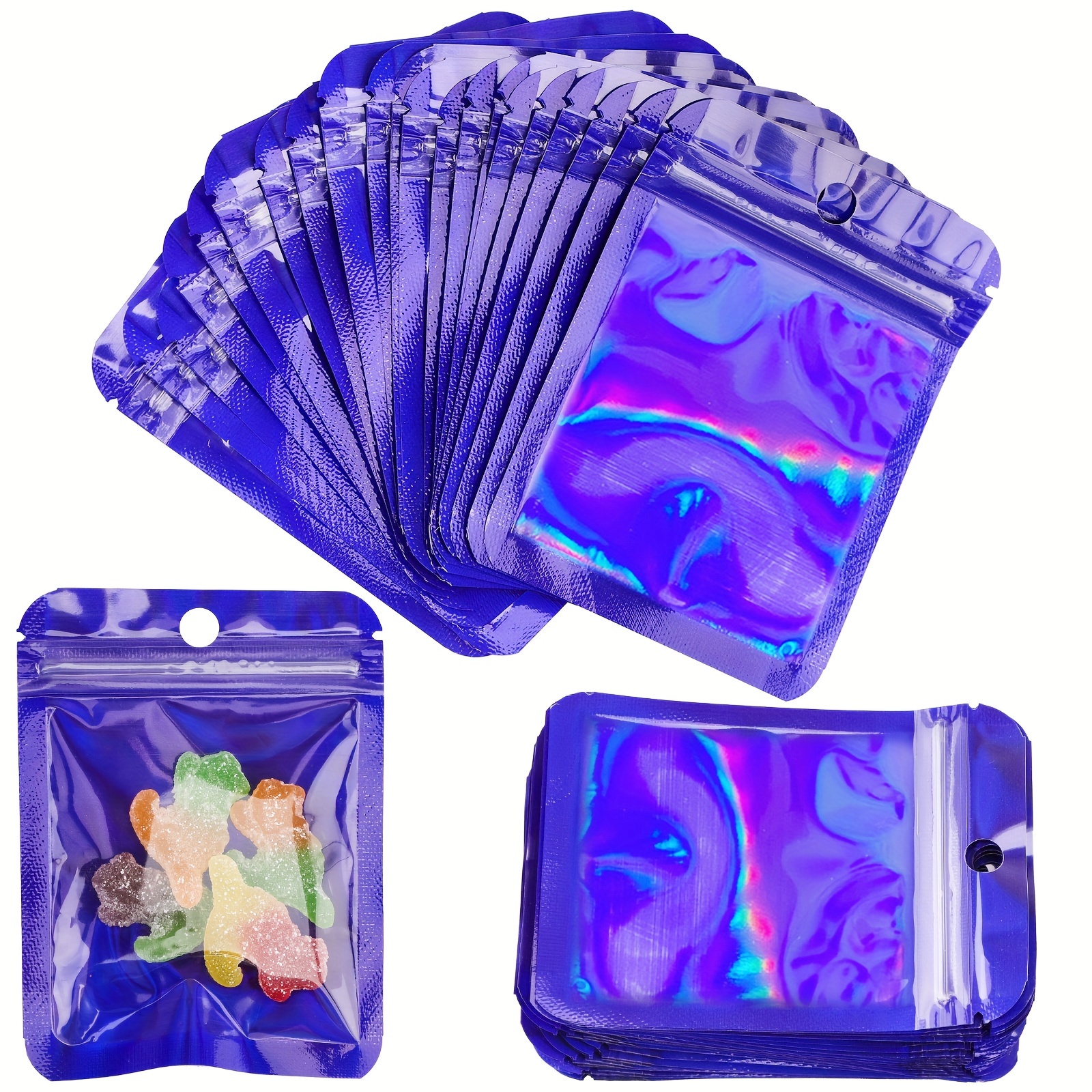 Repeatable Mylar Ziplock Bags Holographic Gradient Bags - Temu