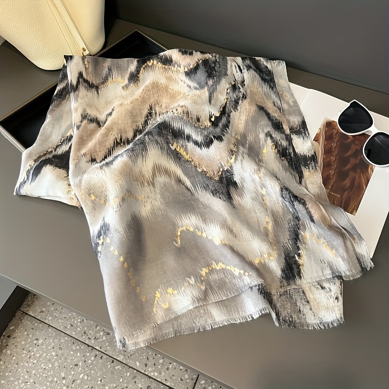 Image of Autumn Winter New Women's Soft Versatile Warm Scarf Fashion Breathable Bohemian Shawl Neck Scarf
