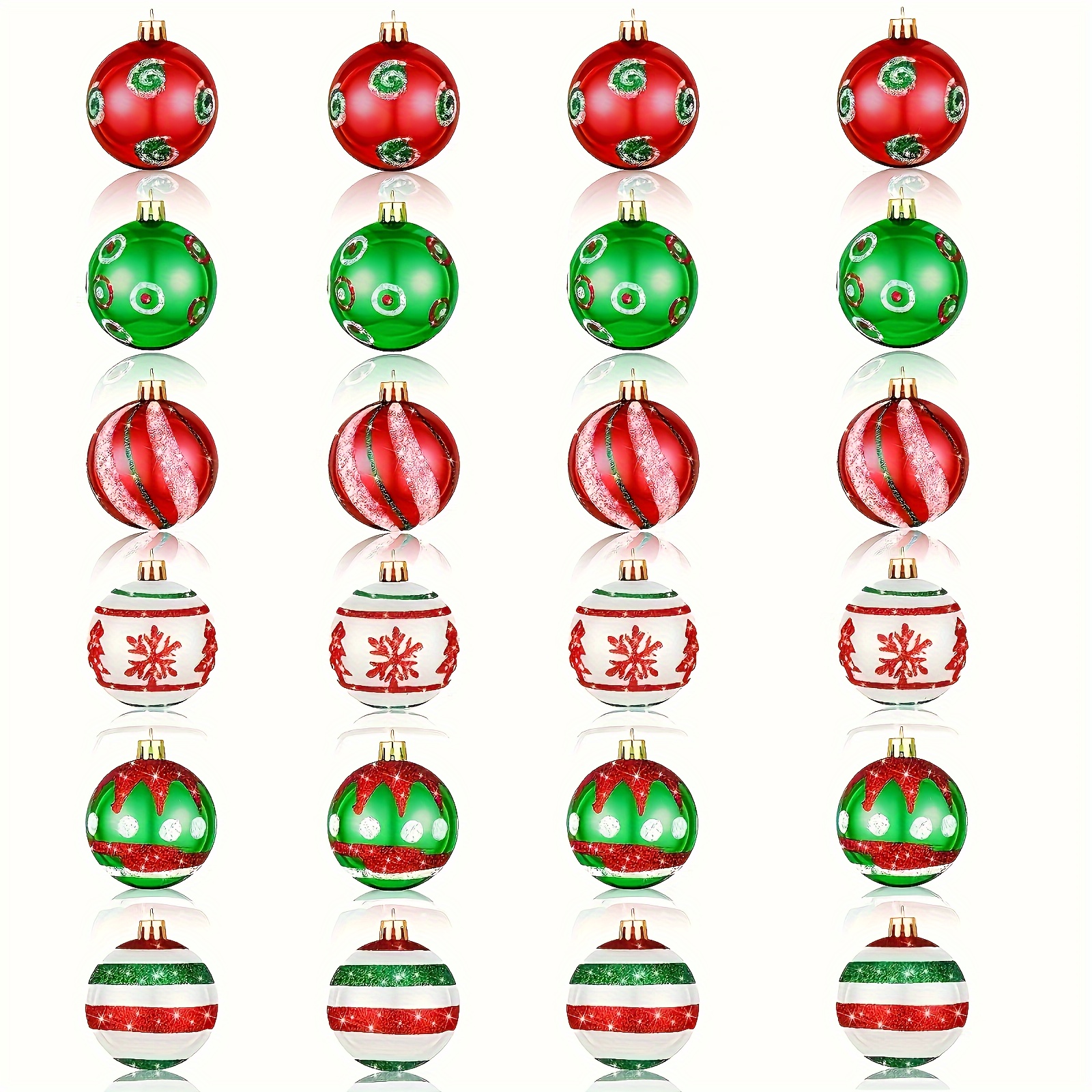 

24 Christmas Tree Ornaments - Plastic Hanging Christmas Decorations For , No Needed