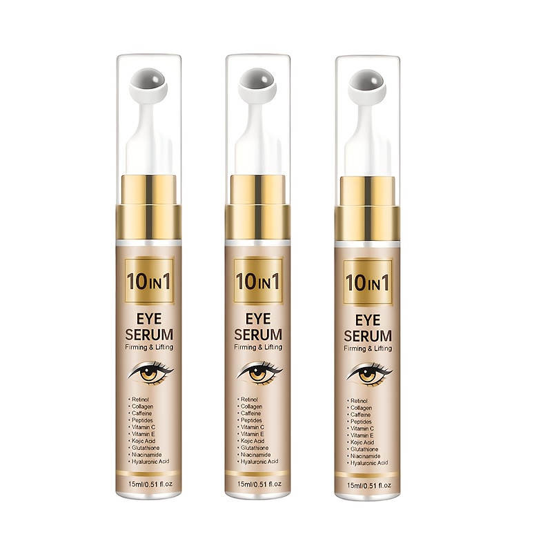 Image of [buy 2 Get 1 Free] 3pcs 10-in-1 Eye Serum With Retinol, Collagen, & Peptides | Firming, Hydrating & Brightening Formula, Quickly Lifts And Tightens Skin | Deep Hydrating & Lifting, Suitable For Types