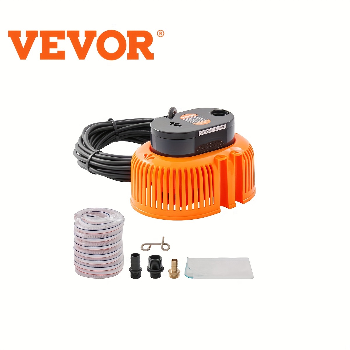 

Vevor Automatic Pool , 1/10 75w 540 Gph, 120v Submersible Swimming Pool , Water Removal Pump With 3 Hose Adapters 16 Ft Drainage Hose & 25 Ft Power Cord, For Pool Draining