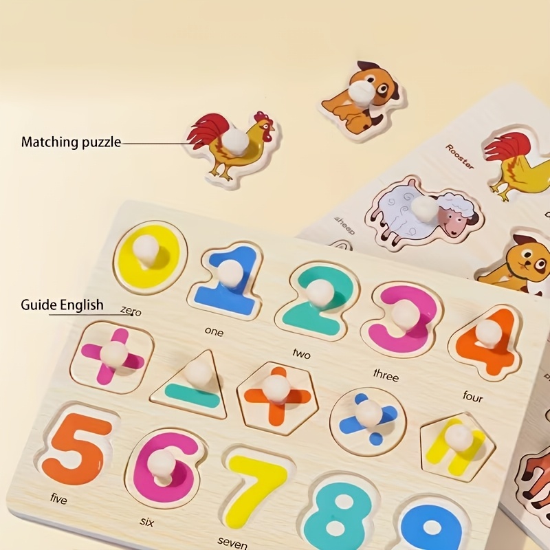 Wooden Shape Sorting Game for Toddlers, Educational Puzzle