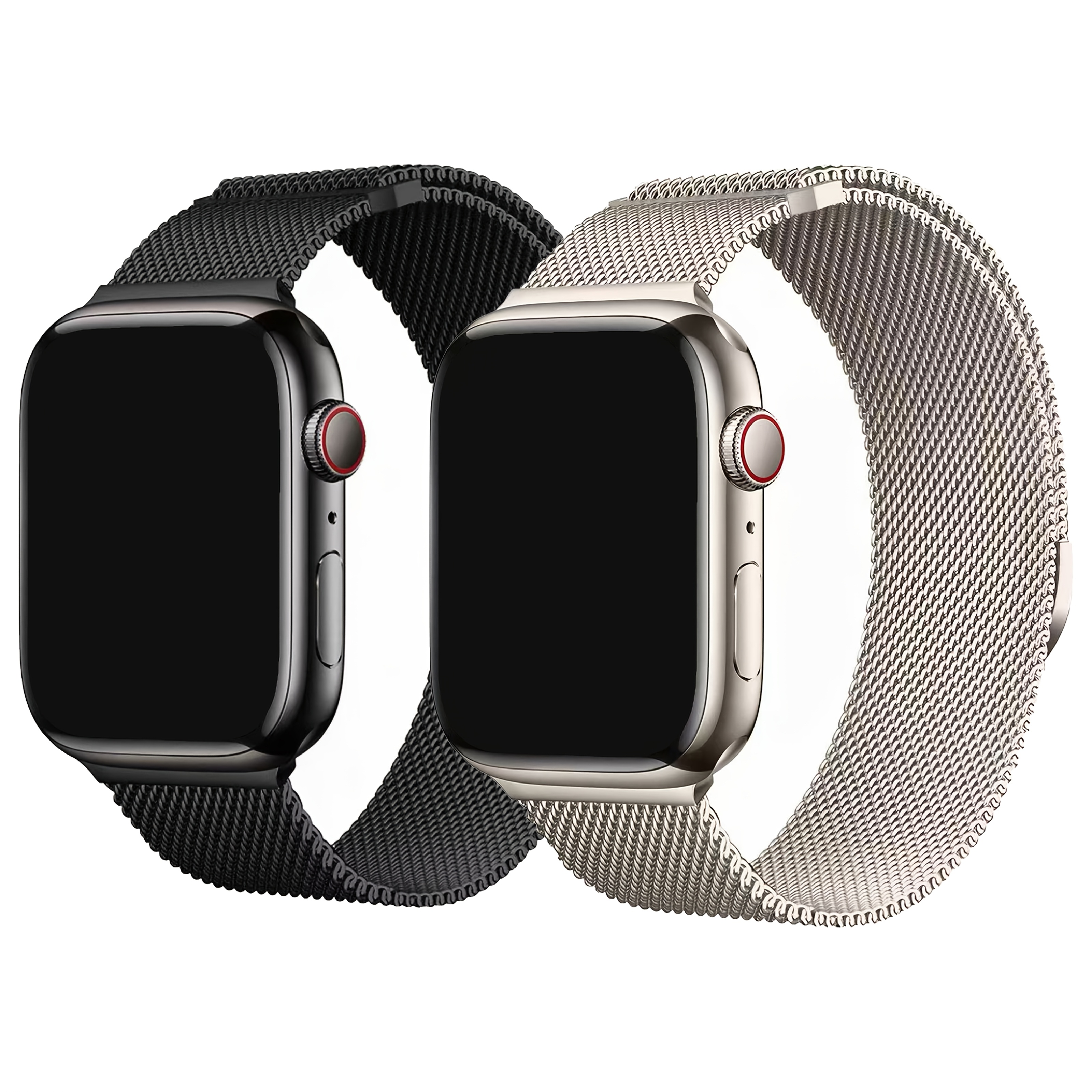 TEMU 2pcs Magnetic Milanese Watch Band - Compatible With Series 11/10/9/8/7/6/5/4/3/2/1/se//2; Fits Dial Sizes From 38mm To 49mm; Simple Yet Stylish