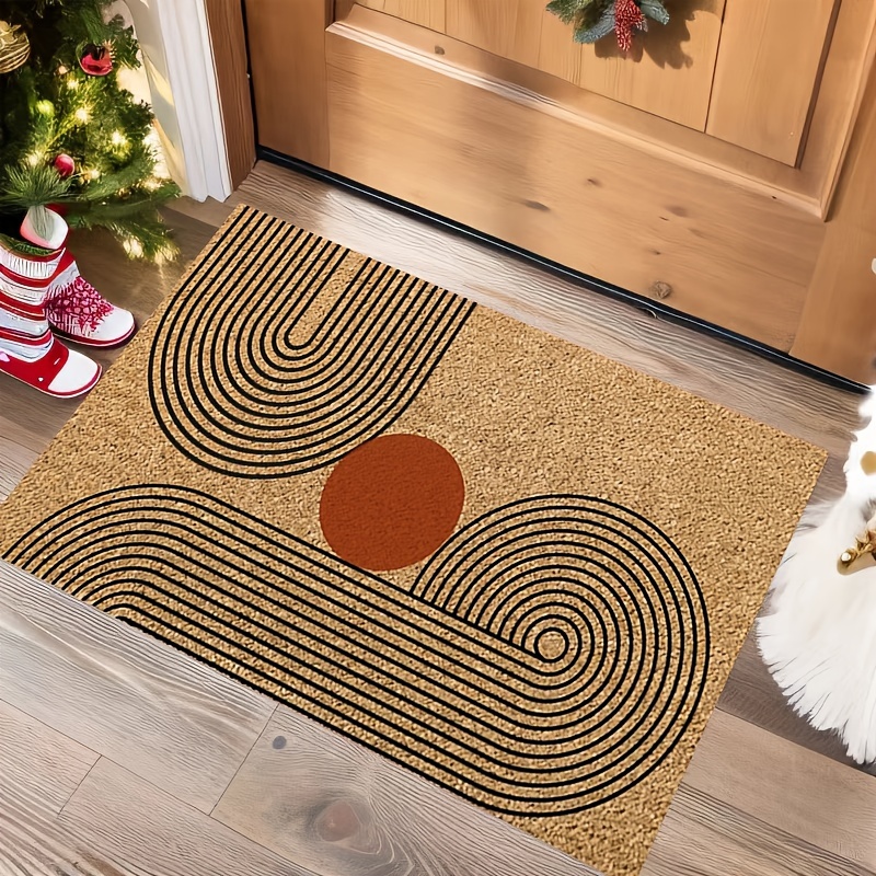 

Abstract Art Non-slip Doormat, Modern Mid-century For Indoor/outdoor Use, Polyester, Machine Made, Rectangle, Stain Resistant, Washable Door Mat, Ideal For Home Décor And Wedding Gifts