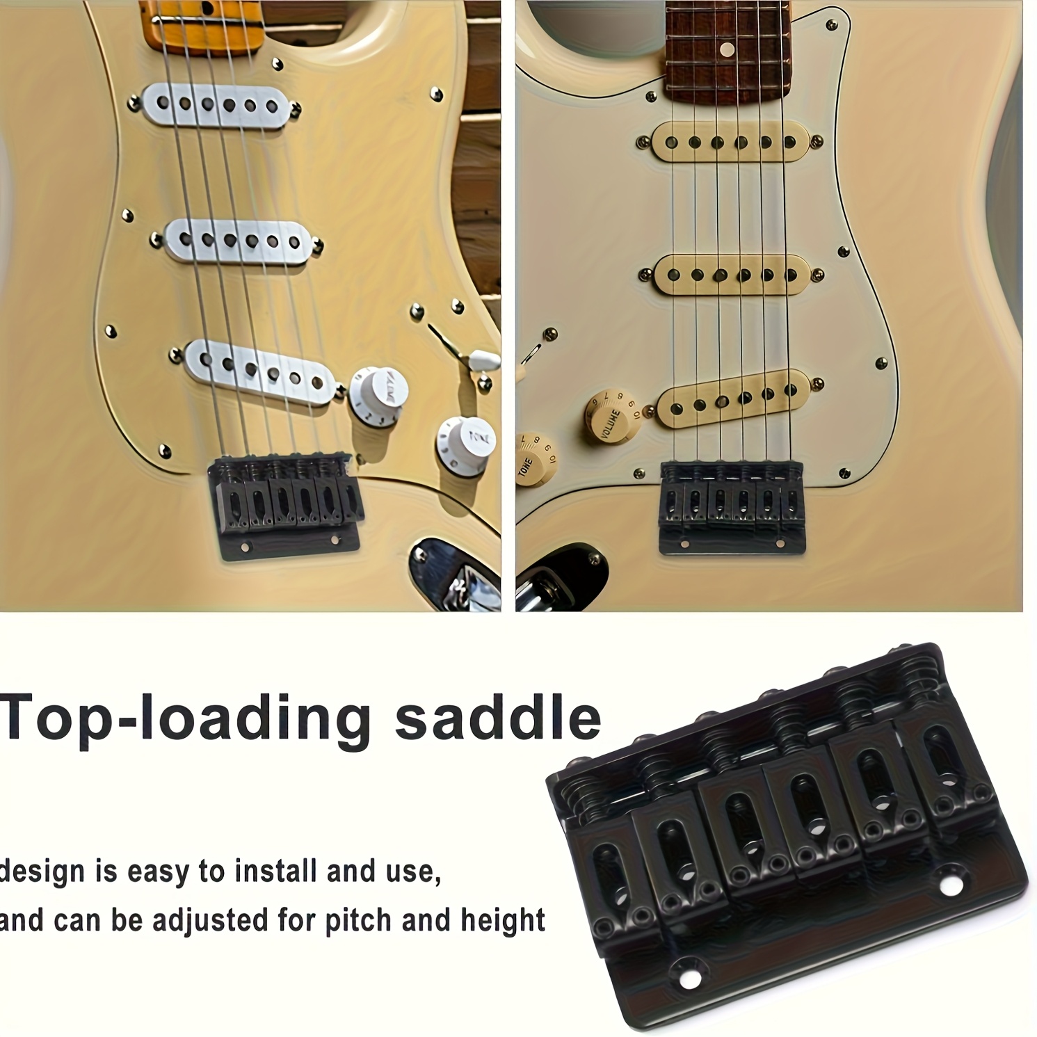 [Alloy Guitar Bridge Set] Alloy Single Bridge and Tail Block Set for Electric Guitar | Vibrato System with Screws and Tools, Suitable for 6-Series