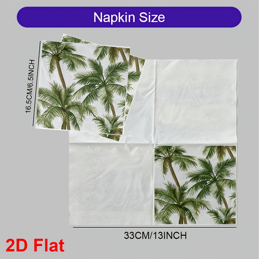 TEMU 20pcs 2d Flat Napkins Tree Pattern Printed Napkins For Summer Parties And Outdoor Gatherings Fit For Party Wedding Christmas Birthday Decoration