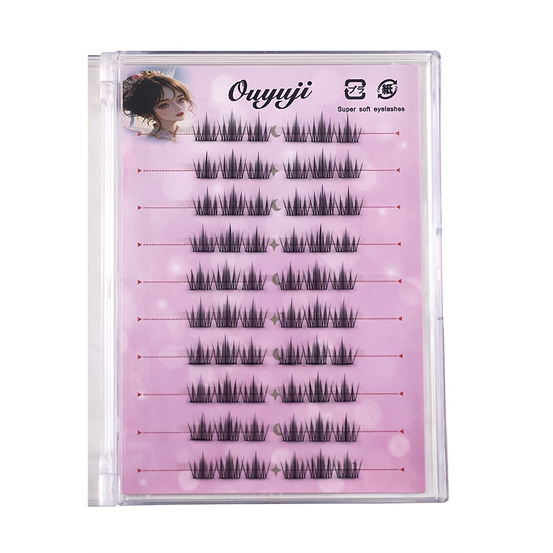 TEMU A Of 60 Sweet And Adhesive-free Flowers Eyelashes, Diy For Of , Clear Large 60 Adhesive Strip Simulated Eyelashes For Beginners, Length