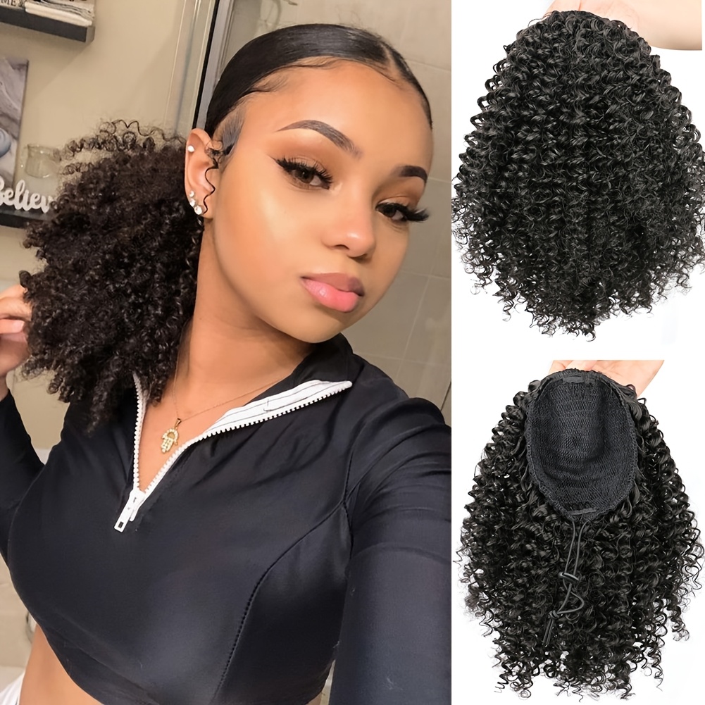 10 inch synthetic curly ponytail hair extension for women   drawstring ponytail clip in   ponytails for daily use natural look easy to style   extension elegant hairpiece   ponytail ponytail wig details 1