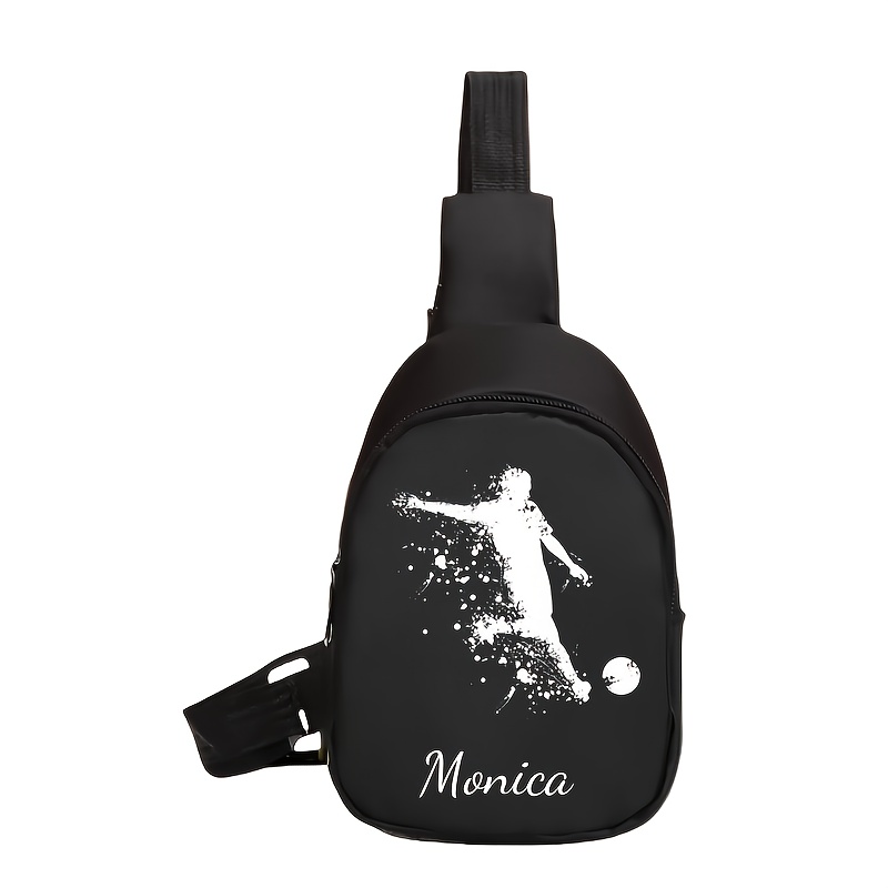 E-shop Gürteltasche mit Name/Text/Nummer - Gürteltasche mit Athleten- & Fußball-Drucken, Leichte Reißverschlusstasche für Reisen, Schule, Pendeln -