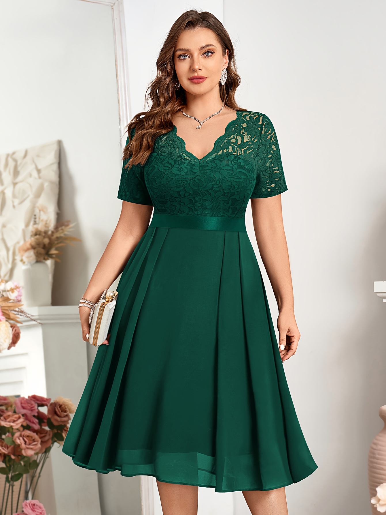 slim fit dress slacks Mermaid Spaghetti Straps Dark Green Sequins Plus Size Prom Dress with Split  Front main image 0