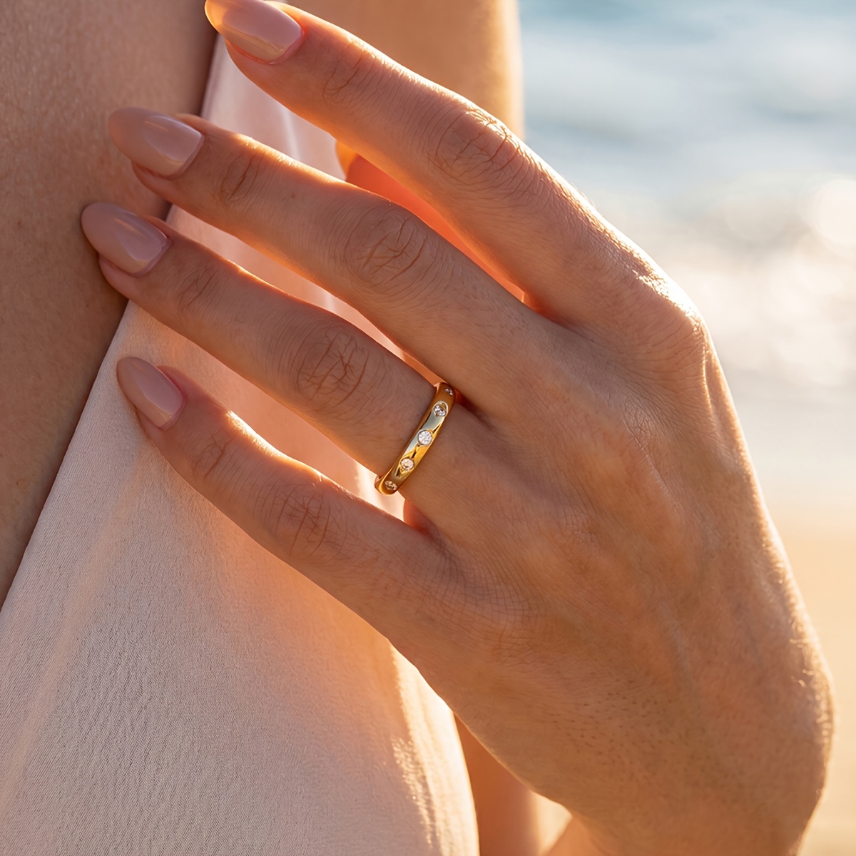 Women's Square and Round Versatile Fashion Ring