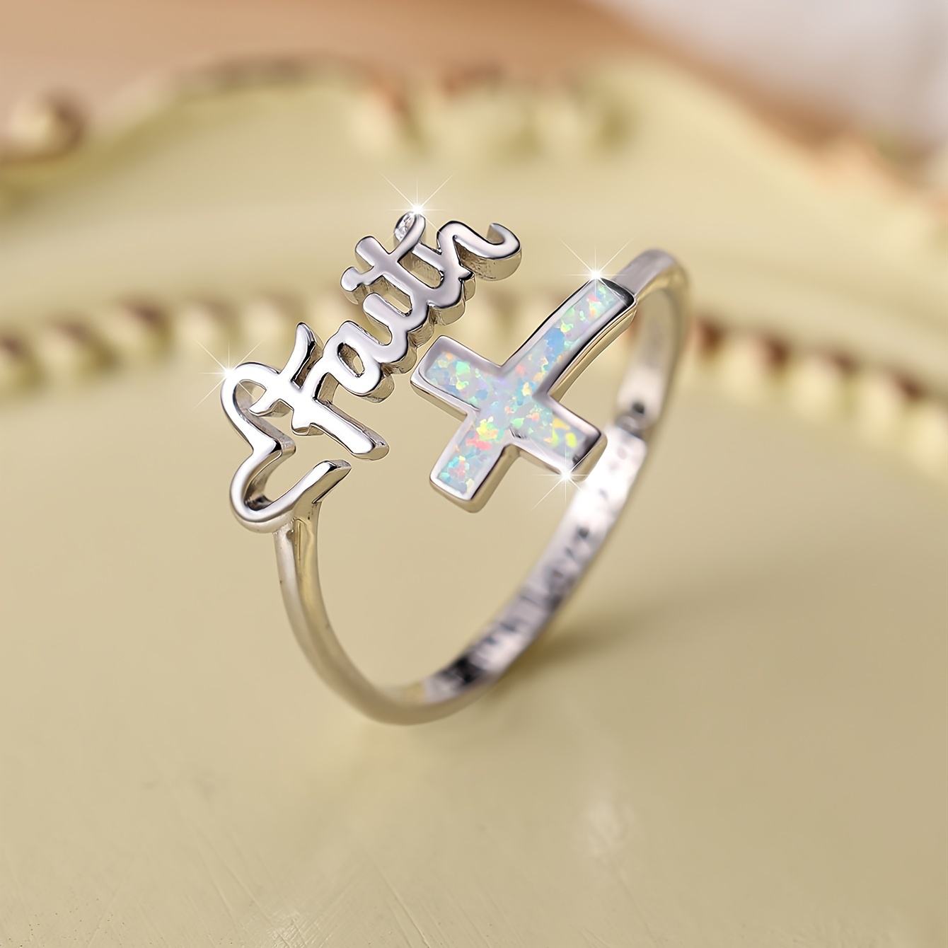 2g Unique 925 Sterling Silvery Letter Faith For Women, Dating Party Gift