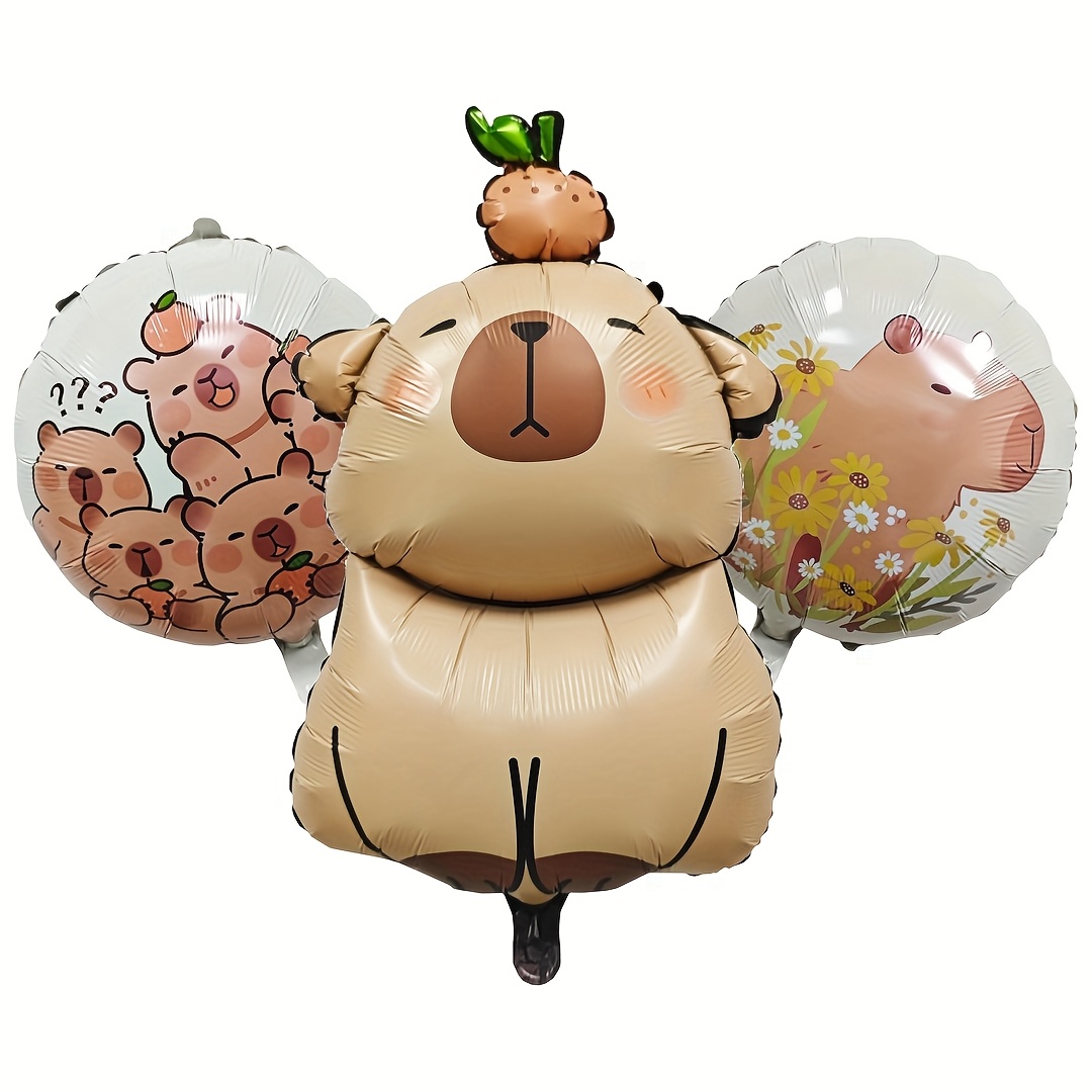 8 Capybara-Folienballons – Für Geburtstag, Baby Shower, Party, Mit Helium Oder Luft Füllbar