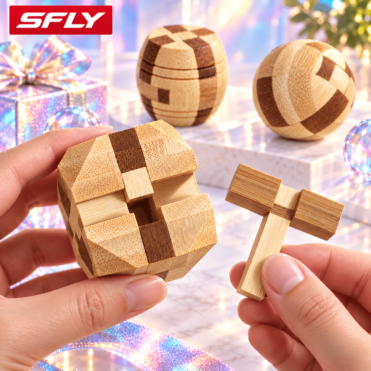 Wooden 3D Interlocking Puzzle Game, Birthday Gift