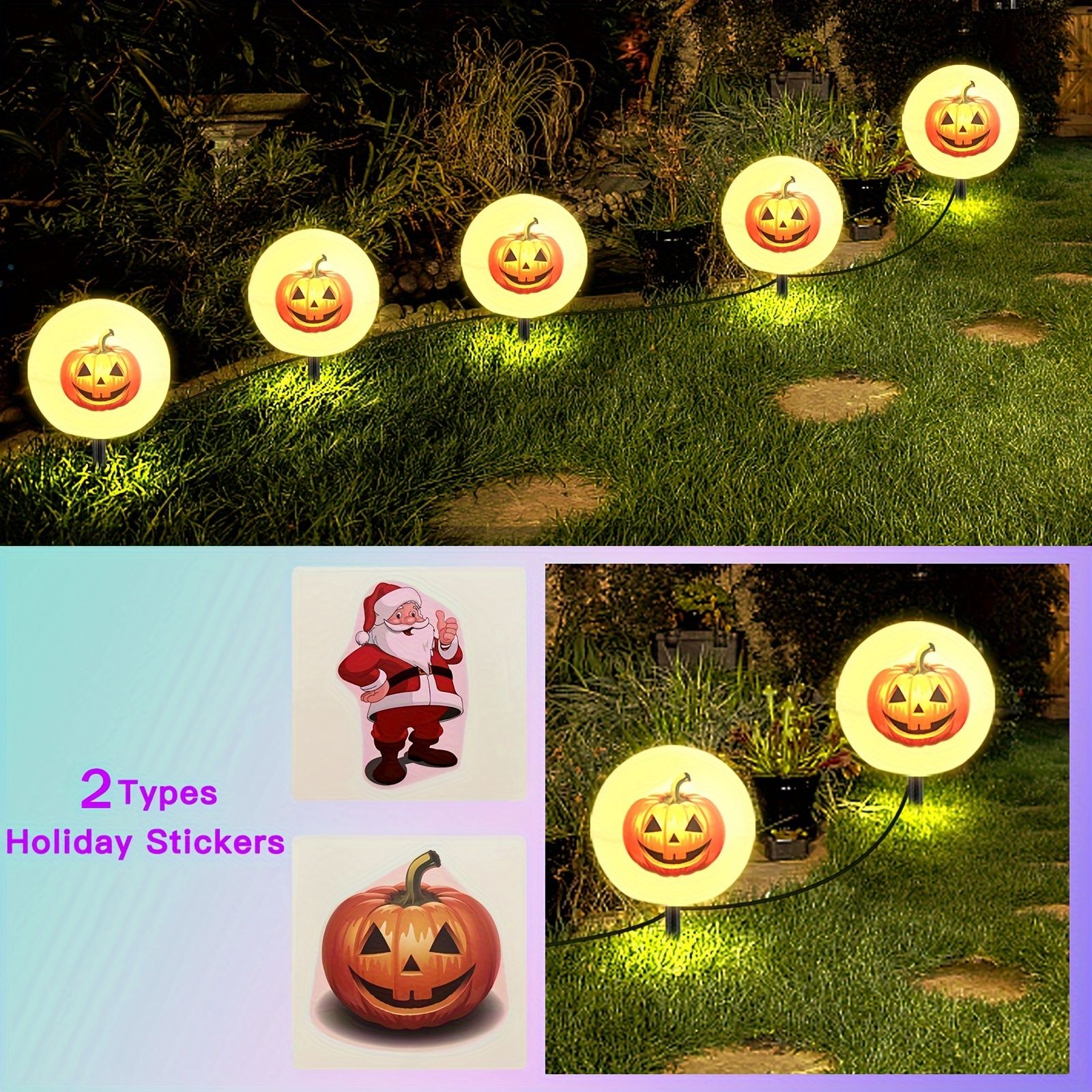 

5 Pack Solar Lights Decorations, For Outside Color Changing Solar Lights For Christmas Tree Decor