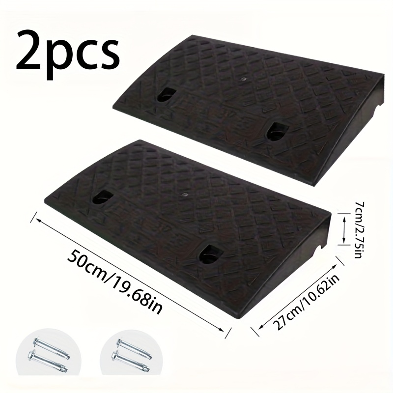 Image of 2pcs Ramps With Anti-slip Surface - Durable Material For Icy, , And Gravel Surfaces; Outdoor Tire Mud And Desert Rescue Boards, And Remove, With Anti-slip Surface. Essential Car Additions