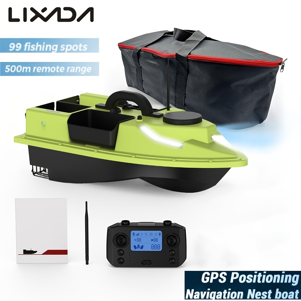 LIXADA GPS Лодка за риболов с голяма примамка 400-500M Дистанционно управление Лодка за примамка Сонда за риба 1.9KG Товароносимост