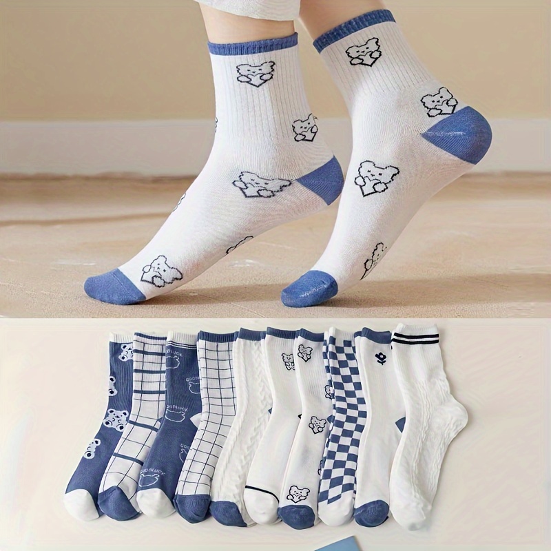 White Blue Socks - Temu