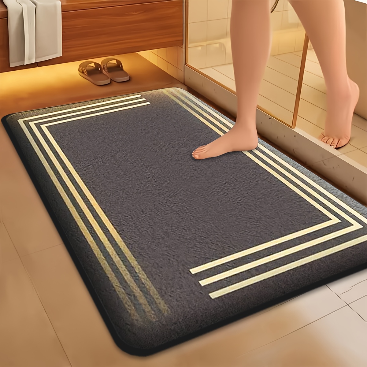 

Ultra-absorbent Flannel Bathroom Mat - , Non-slip, Stain-resistant Entrance Rug With For Shower And Home Decor