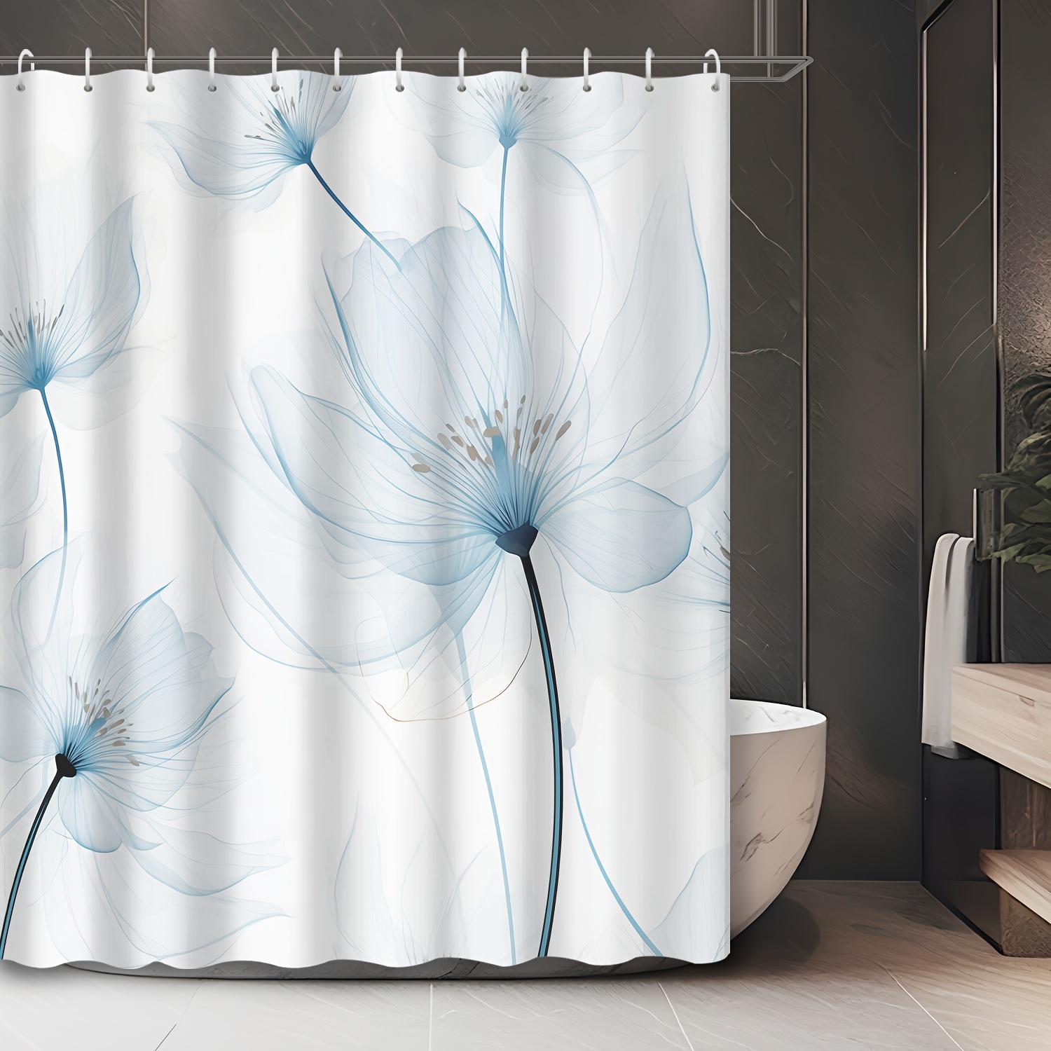 

- Shower Curtain Top, Polyester, , Includes 12 - , Decorative