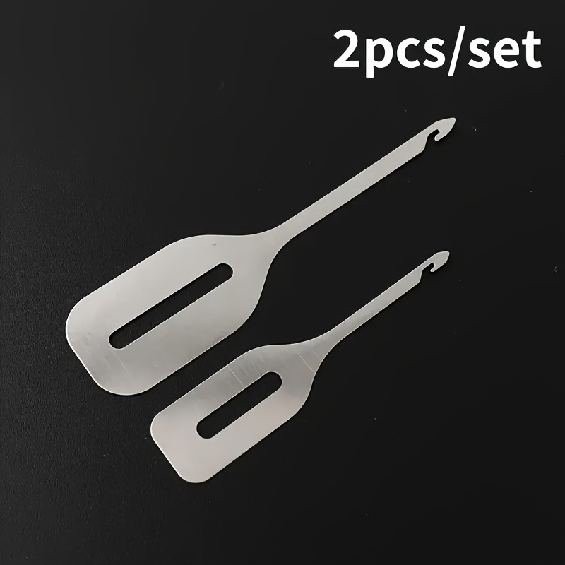 Image of 2pcs Stainless Steel Threader Quick Needle Threader Handmade Embroidery Cross Stitch Needle Threader Wire Threader Embroidery Sewing Tool Additions