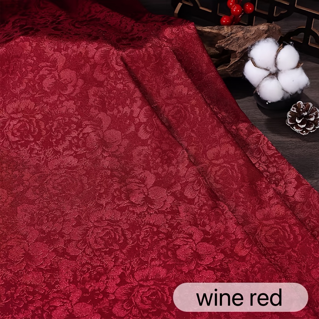 E-shop 50cm*70cm (19.69In*27.56In) / 100cm*70cm (39.37In*27.56In) Pfingstrosenmuster Jacquard Satin Stoff, geeignet für Cosplay Kostümherstellung,