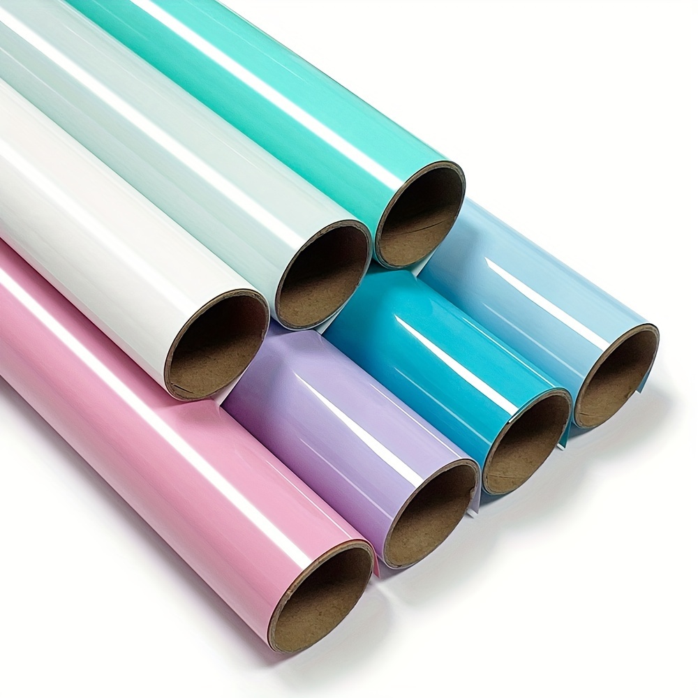 TEMU 12'' X 12'' X 7pcs Morandi Light Color Mixed Pack Of Pu Heat Transfer Vinyl, With , 1 Sheet Color. This Mixed Pack Includes Heat Transfer Vinyl,