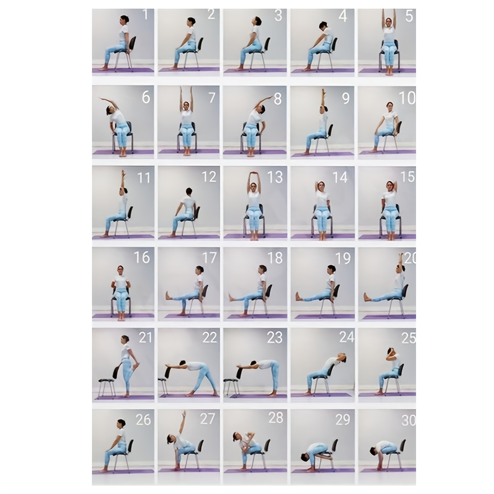 

Room Decor 1pc Chair Yoga Canvas Poster, 12x18 Inch, , Yoga Practice Reminder For Home And