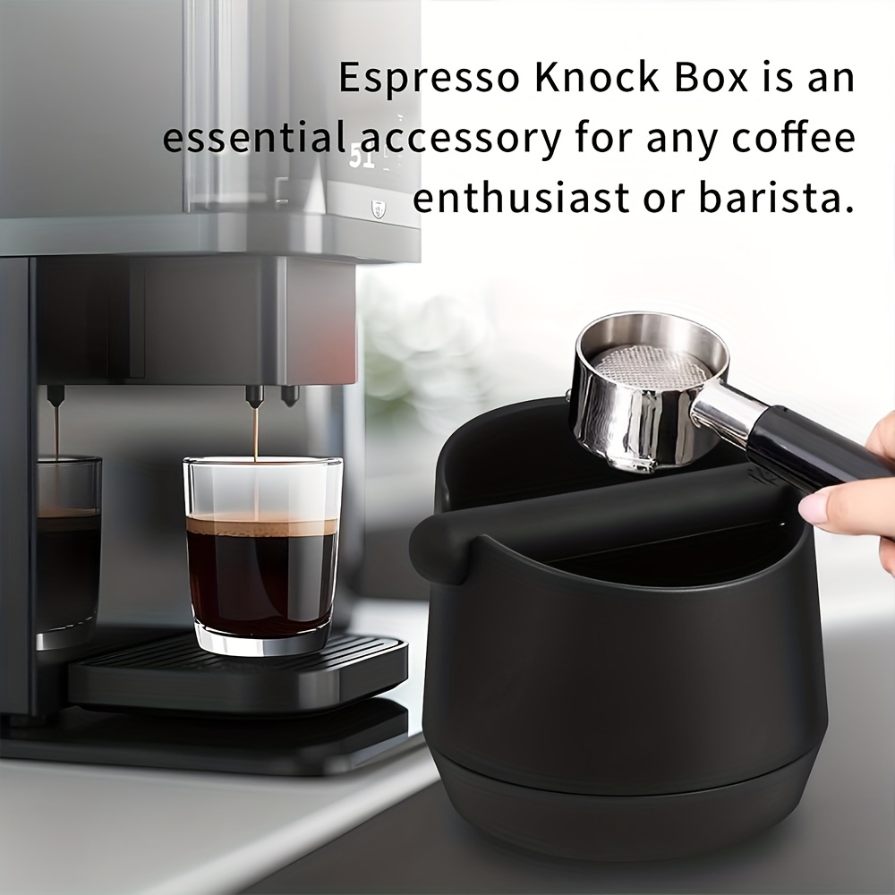 Image of Knock Box 6 Inch Espresso Knock Box Shock-absorbent Knock Box Espresso With Removable Knock Bar And Non-slip Base Espresso Machine Accessories For Home/office