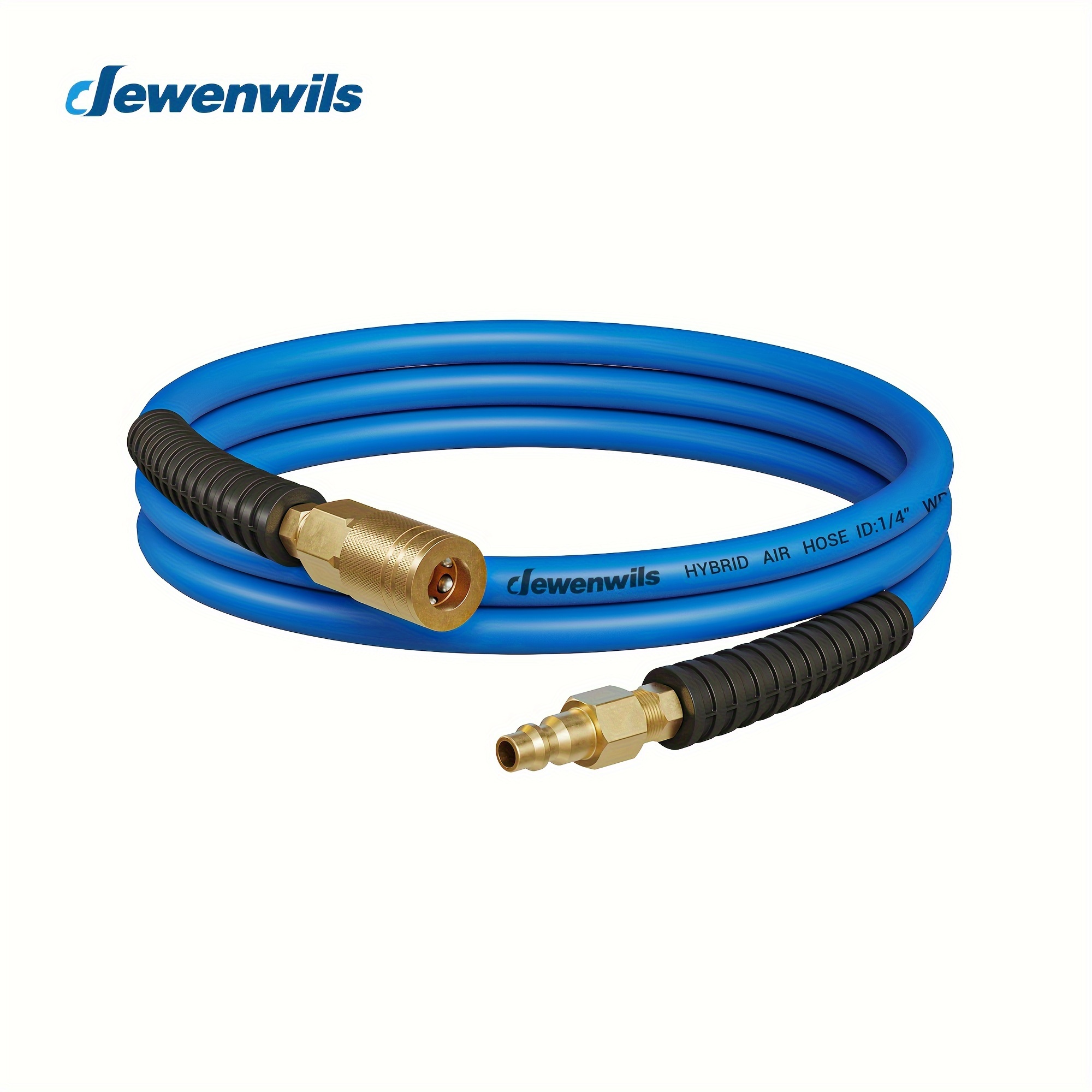 

Dewenwils Air Hose 1/4 Inch By 6ft 300 Psi, Heavy Duty Air With 1/4" Industrial Quick Coupler Fittings, Flexible And Kink Resistant Hose (blue)