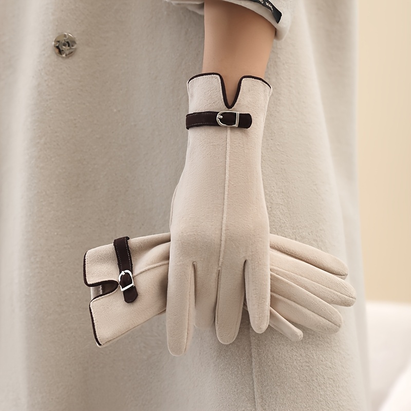 TEMU Warm Gloves, Women's Winter Use, Suitable For Cycling And Driving. Fashionable And Easy Design, Fleece Lining For , Cold Protection, Touchscreen