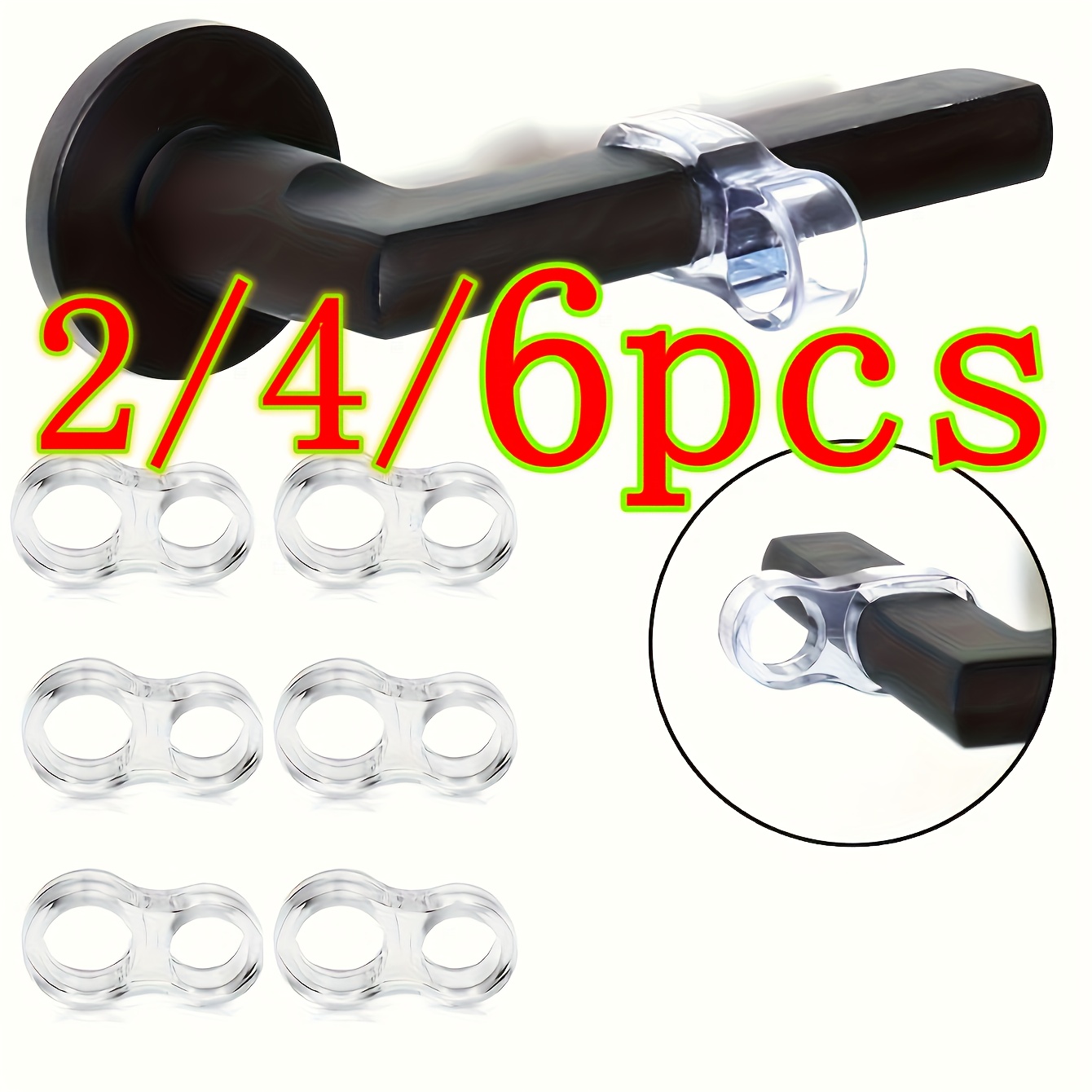 [fermaporta in silicone] 2/4/6 pezzi anelli fermaporta in silicone ammortizzanti | materiale in pvc  , paracolpi silenziosi per maniglie, adatti per uso   e  , prevengono che le maniglie danneggino le pareti