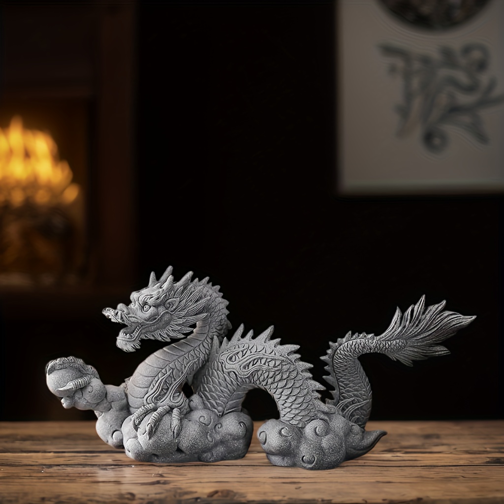 ⭐️天然石 ハンドメイド⭐️JJJドラゴン⭐️ 水槽用ドラゴン チャー - 手彫りセラドン石の魚タンク安全装飾