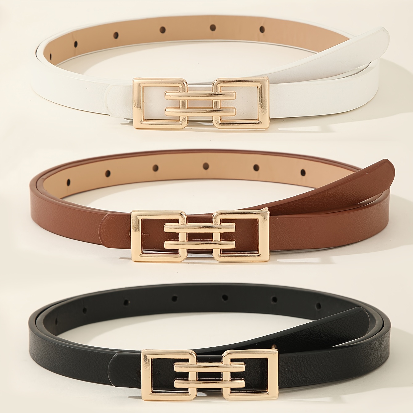TEMU 3/4pcs Alloy Decorative Women's Belt, Daily Casual Versatile Small Belt
