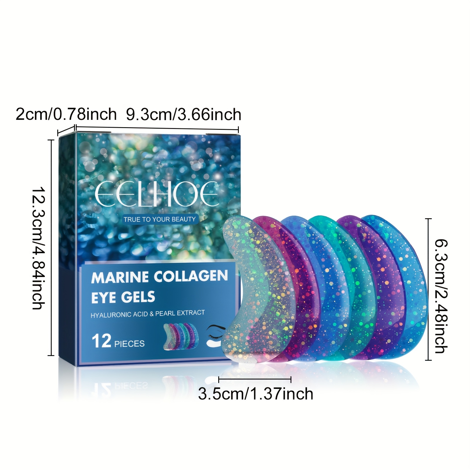 EELHOE Eye Gel Patches, Moisturizing and Cooling, Light Beige Tightening Product, Eye Patch, 12pcs - Image 7