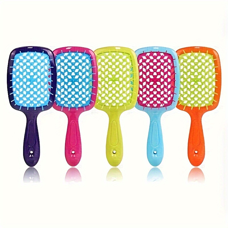 

5pcs Ergonomic Wide-tooth Hair Brushes - Scalp Massage & Quick Dry, Ideal For All Hair Types