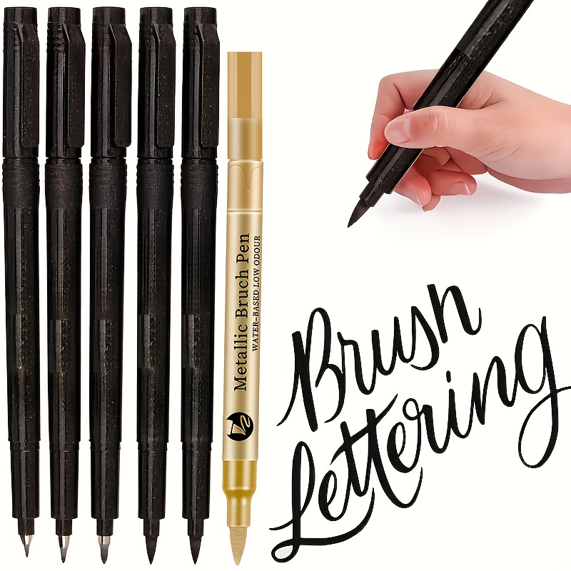 the 6pcs elegant pen   with a pen tip a calligraphy practice pen a soft drawing pen a signature pen   outlining pen a soft brush and a     calligraphy practice pen