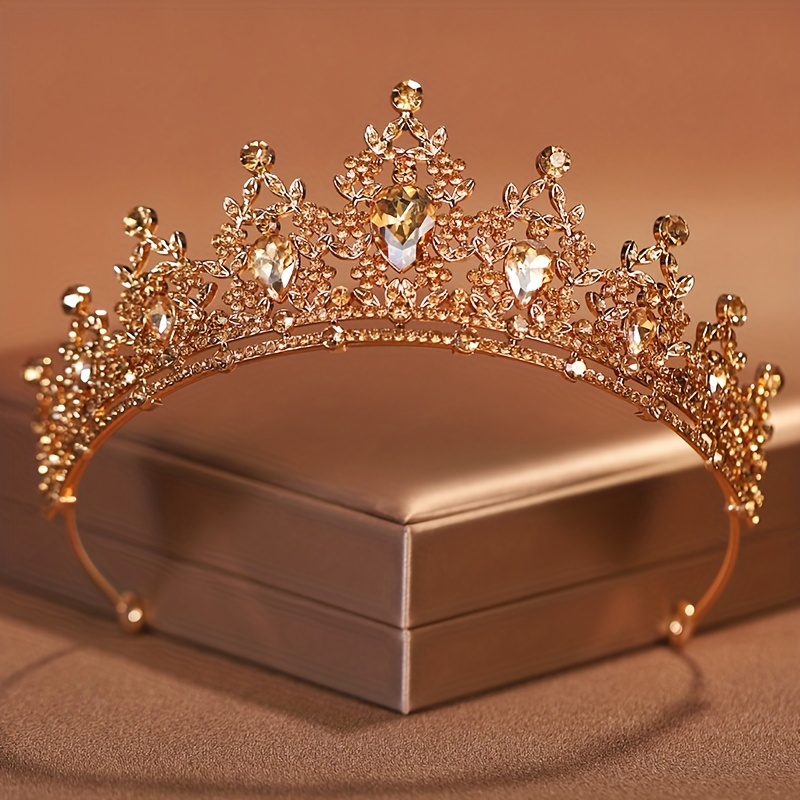 Rhinestone Bridal Crown Headpiece, Elegant Tiara