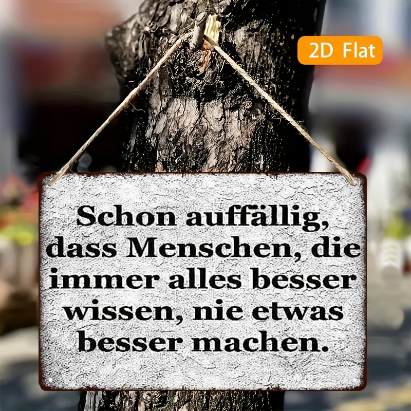 E-shop 2D Flat - 2D Ebene, ein Vintage-Metallschild und -Plakette | Dekoratives Metallschild mit deutschem Text | 20*30 cm/8*12 Zoll (ohne Schnur und