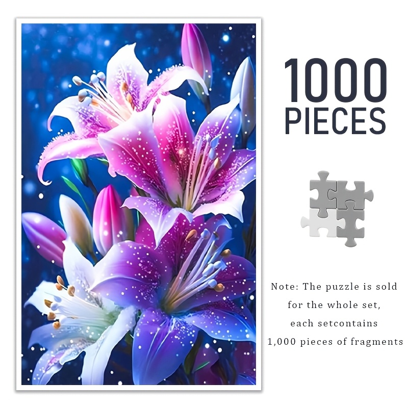 

Starry Lily, 1000pcs Adult Puzzle - Puzzle Measuring 50*70cm/19.7*27.6in, High-quality, Thick, And - A Perfect Unframed Art Decoration For Diy Enthusiasts And An Ideal Birthday Gift.