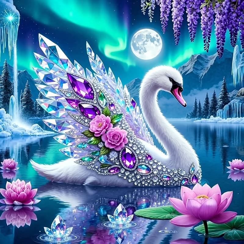 TEMU [diy Diamond Painting Drill] 30/30cm Handcrafted Diamond Mosaic | Floral Scenery Animal Patterns | Home Decoration Table Ornament Festival Gift