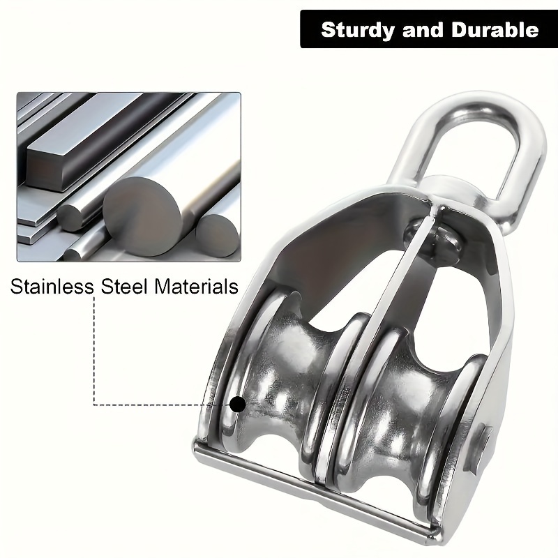 Image of M15 Double Wheel Pulley - Durable 304 Stainless Steel, Ideal For Material Handling