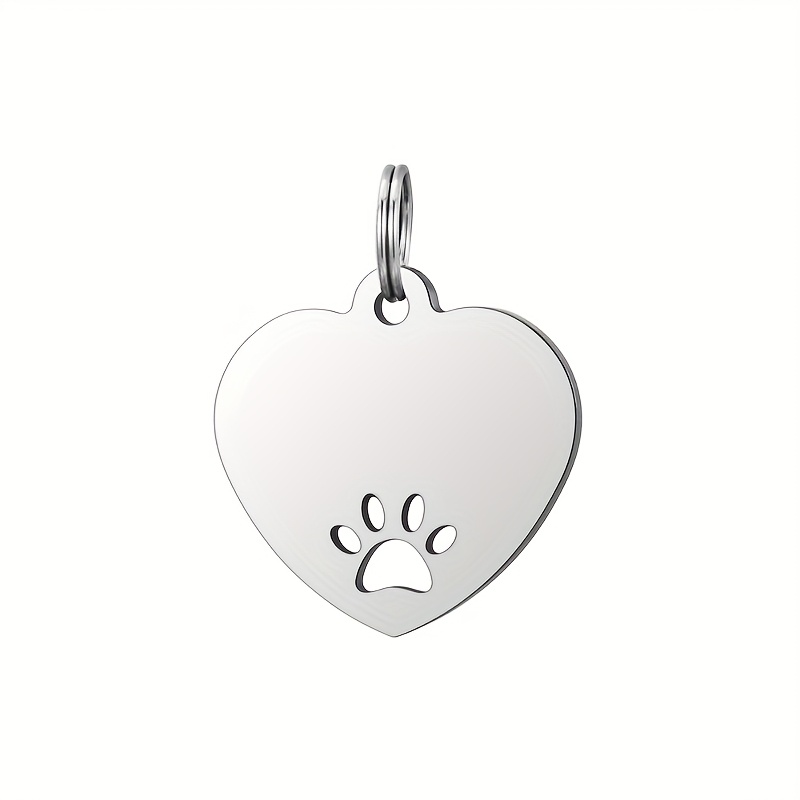 TEMU Placca Identificativa Personalizzata per Animali Domestici a Forma di Cuore con di - Personalizzata per e Cani, Ciondolo Anti-Smarrimento