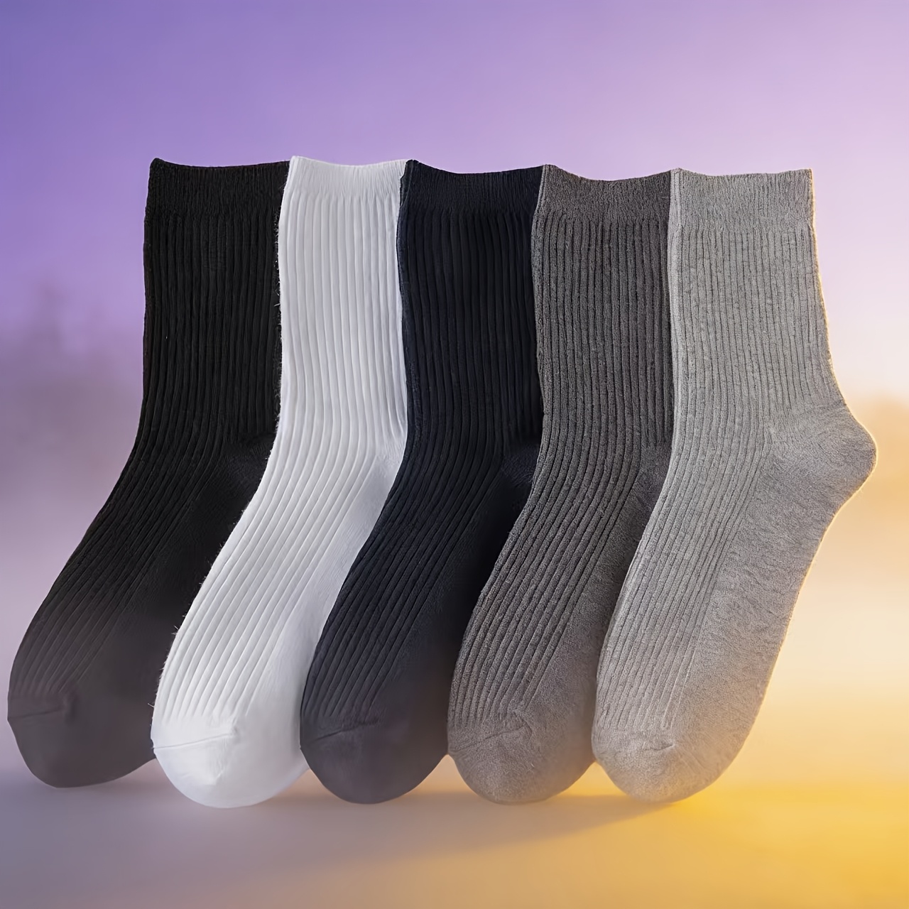 TEMU Random 5-pair Mid-calf Spring/summer 's Casual Trendy Socks, Versatile And Fashionable With A , Soft And Practical Fabric For Sports And
