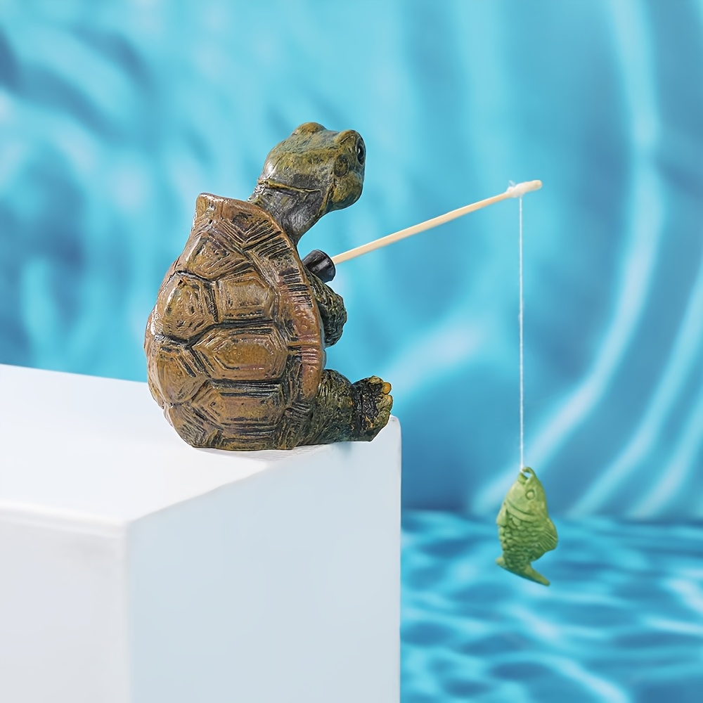 

Resin Turtle Fishing Ornament, Vintage , Fish Accessory, Unique Auto Decoration, Collectible Desk Statue