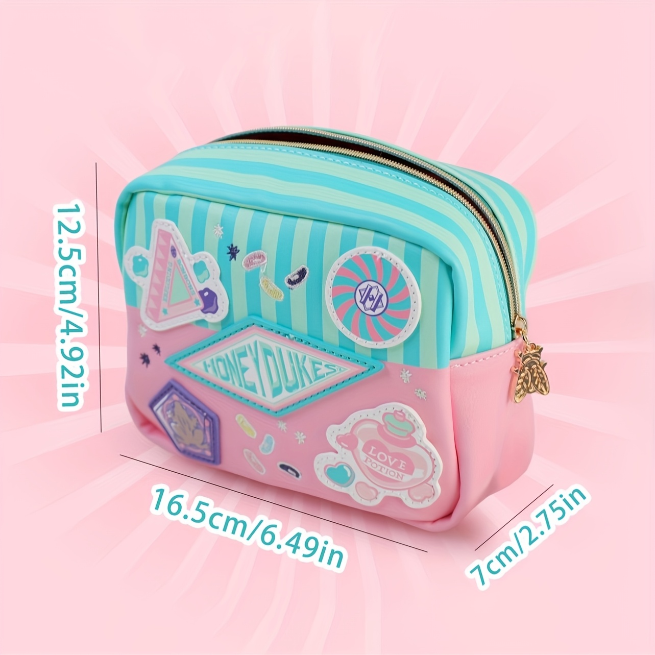 TEMU 1 Harry Potter Hogwarts House Series New Women's Makeup Bag - Bee , Candy Shop, Fashionable And Trendy Portable Makeup Organizer, Large Capacity