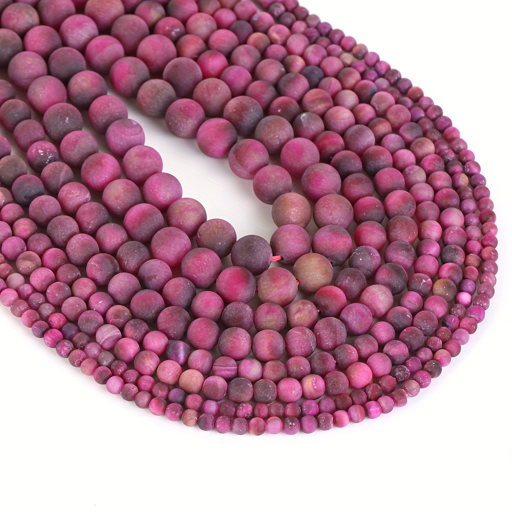 

Matte Fuchsia Tiger Eye Stone Beads, 4mm-10mm Round Loose Spacer Beads For Diy Jewelry Making - Bracelet & Necklace Craft Supplies, 15" Strand Beads For Jewelry Making Beads For Bracelets