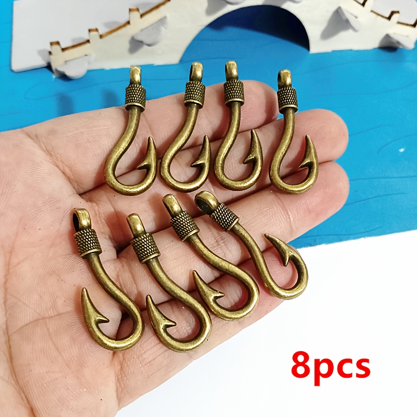 TEMU 8 pièces de pendentifs d'hameçon pour accessoires de fabrication de bijoux DIY