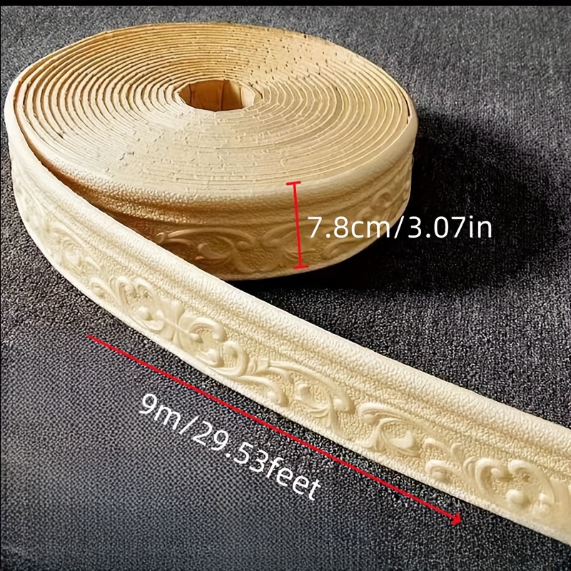 1reel Three-dimensional Self-adhesive Thickened Waterproof Waistline Baseboard Door Frame, Background Wall Frame, Sealing, Closure