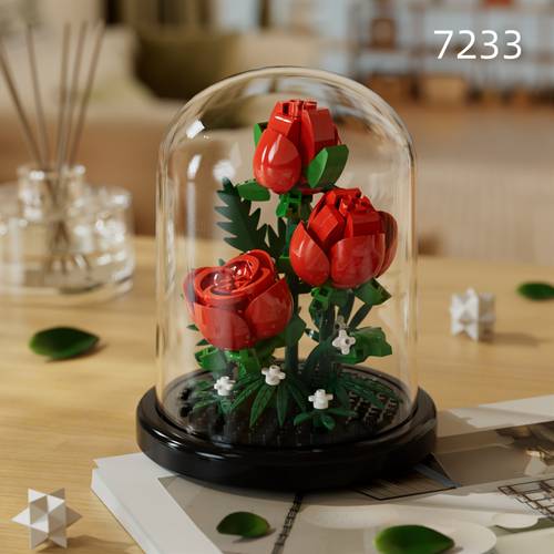 diy flower building blocks set romantic proposal decor desktop ornament puzzle toy perfect birthday gift ramadan mubarak